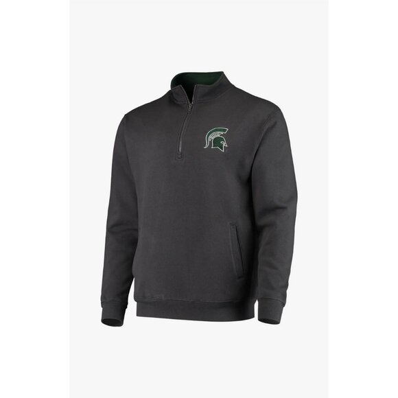 Blue 84 Charcoal Michigan State Spartans Quarter-Zip Jacket Men's Size Small EUC - Picture 1 of 6